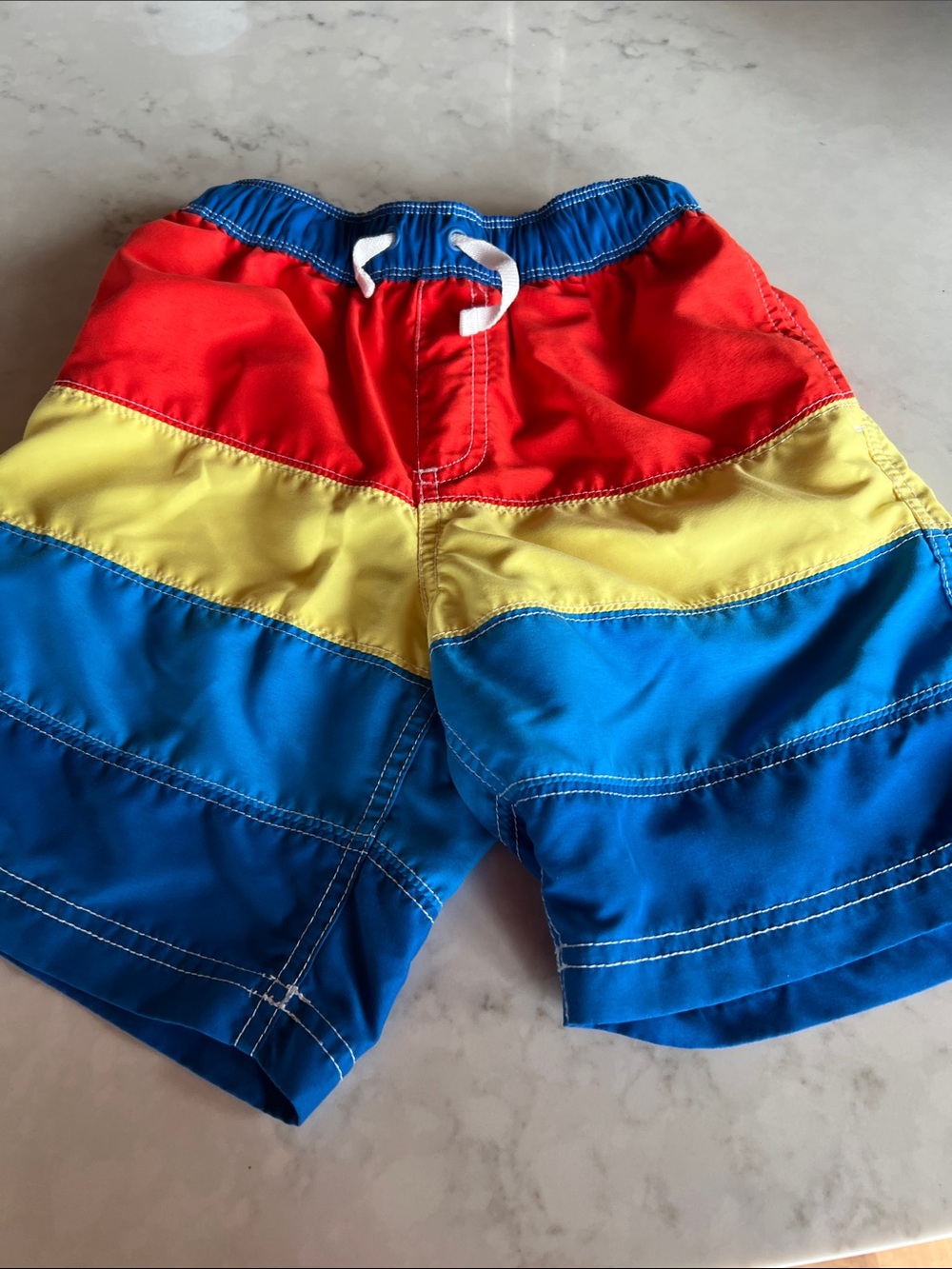 Hanna Andersson Colorblock Swim Shorts - Red, Yellow & Blue